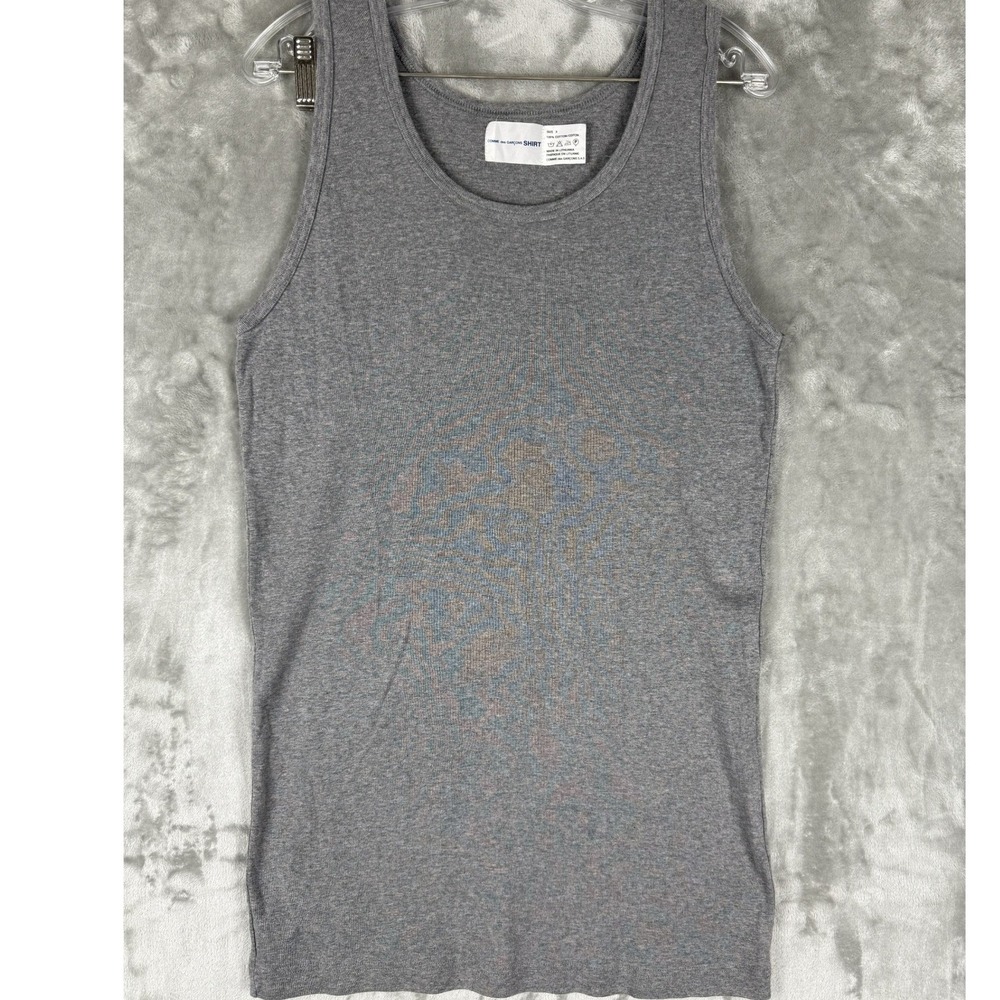 Comme‎ des Garcons SHIRT Ribbed Tank Top Grey Cotton Men's Size X